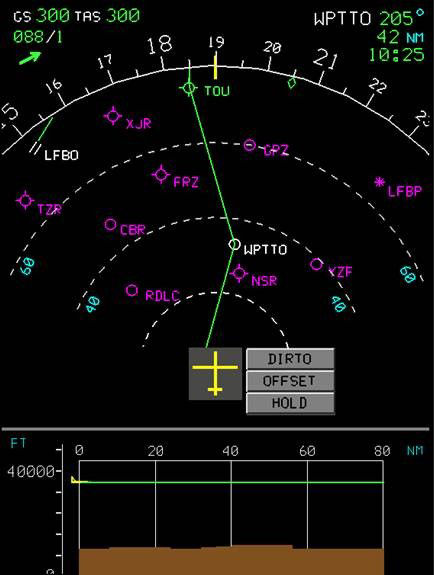 Airbus Pegasus II FMS - Navigation Display screen capture
