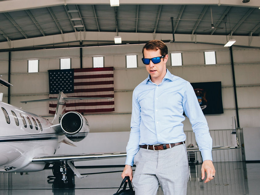 Brad Keselowski and Chief Pilot John Gorman