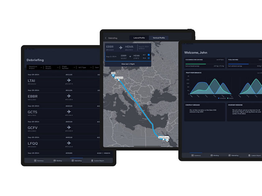 Tablets display Pilot Connect app interface