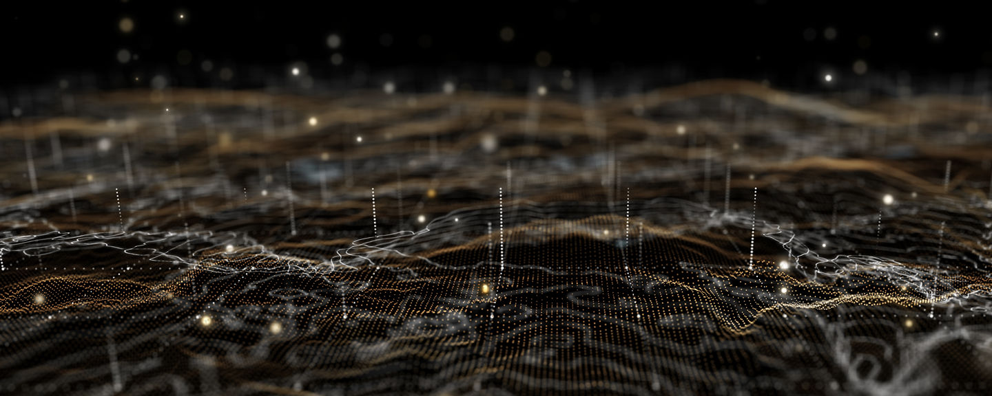 A detailed digital terrain illustration featuring flowing lines and glowing data points. The image represents advanced aerospace mapping and sensing technology, designed to support clearer navigation, improved situational awareness, and next‑generation aviation innovation.