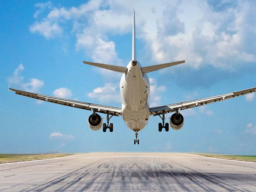 Passenger plane landing 