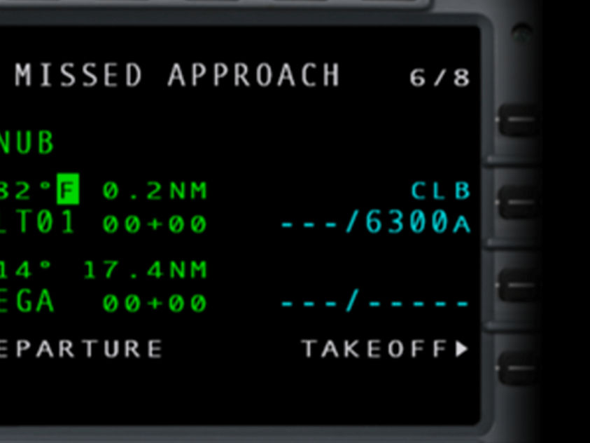 showing the message "missed approach" in a notification alert