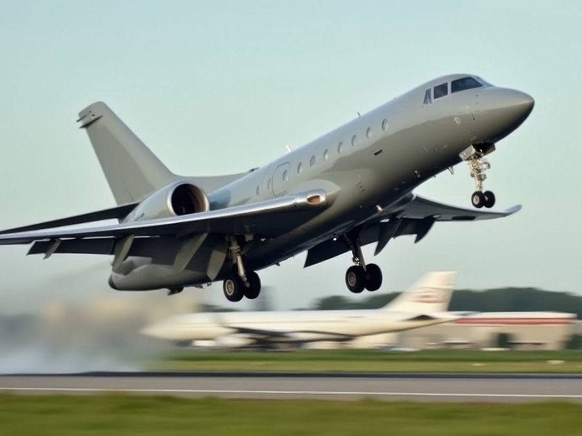 Business Jet taking off