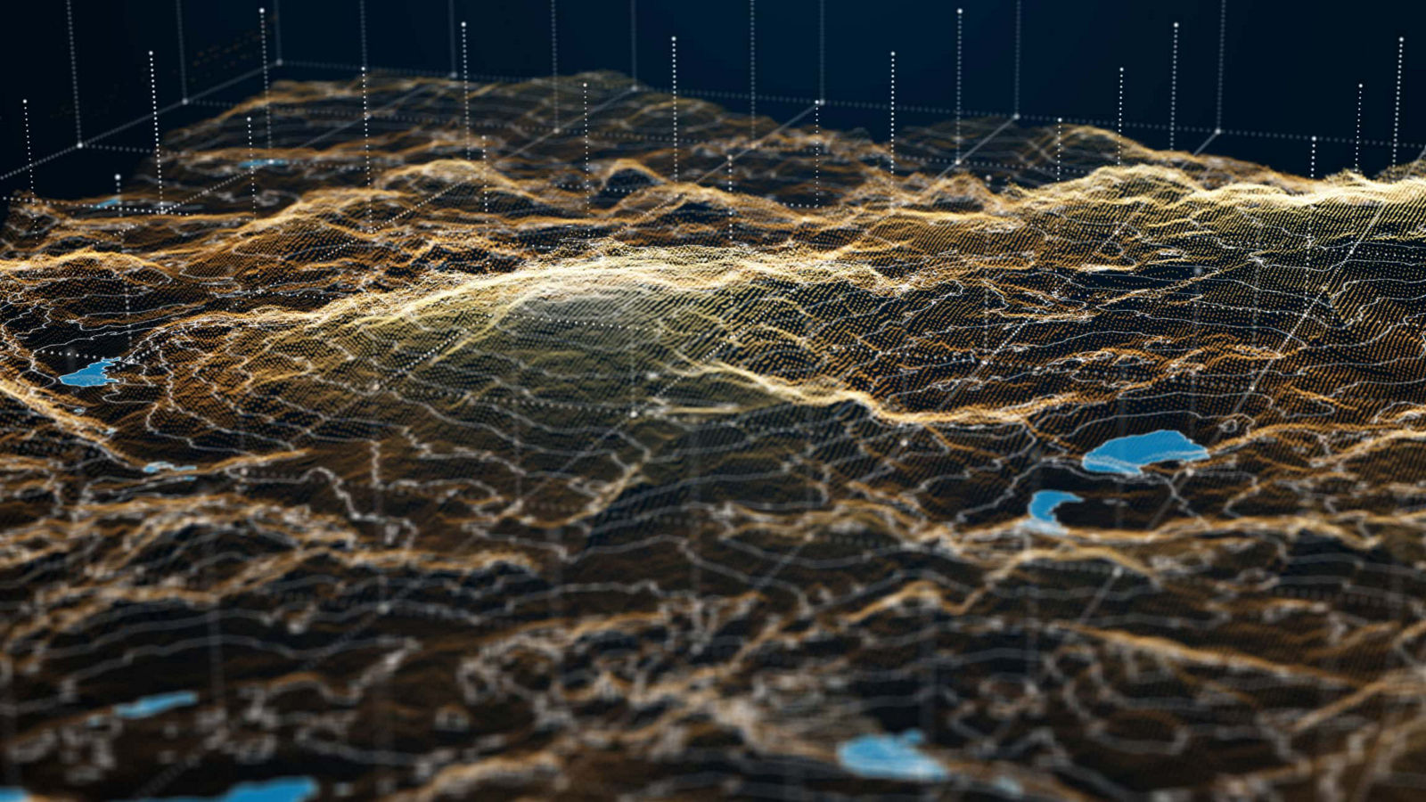  digital visualization of a topography or terrain landscape