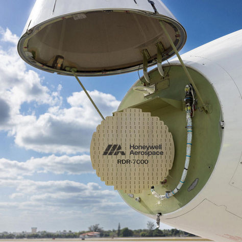 Honeywell Aerospace RDR‑7000 radar inside aircraft nose.