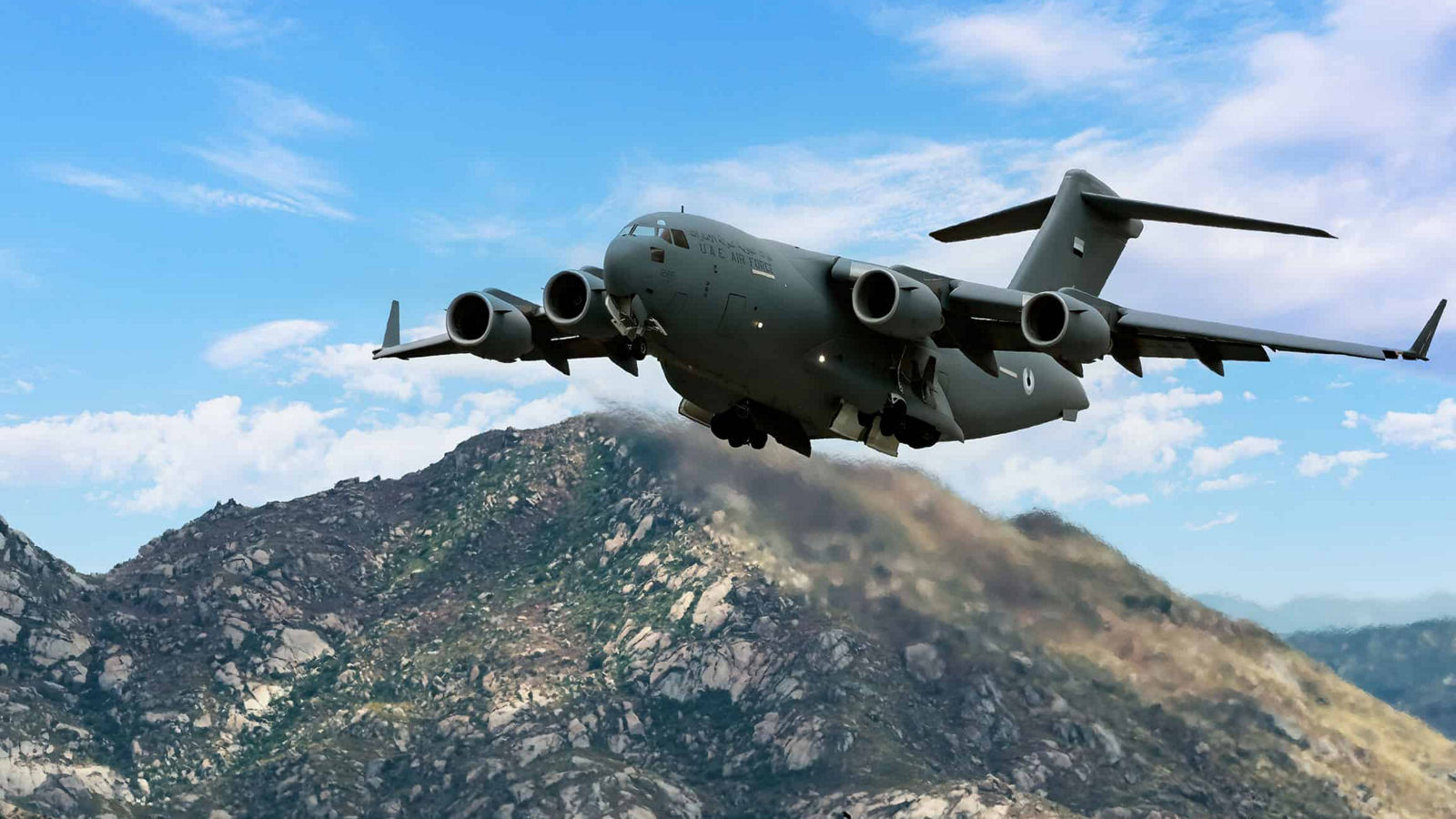 an image of boeing c-17 globemaster III flying
