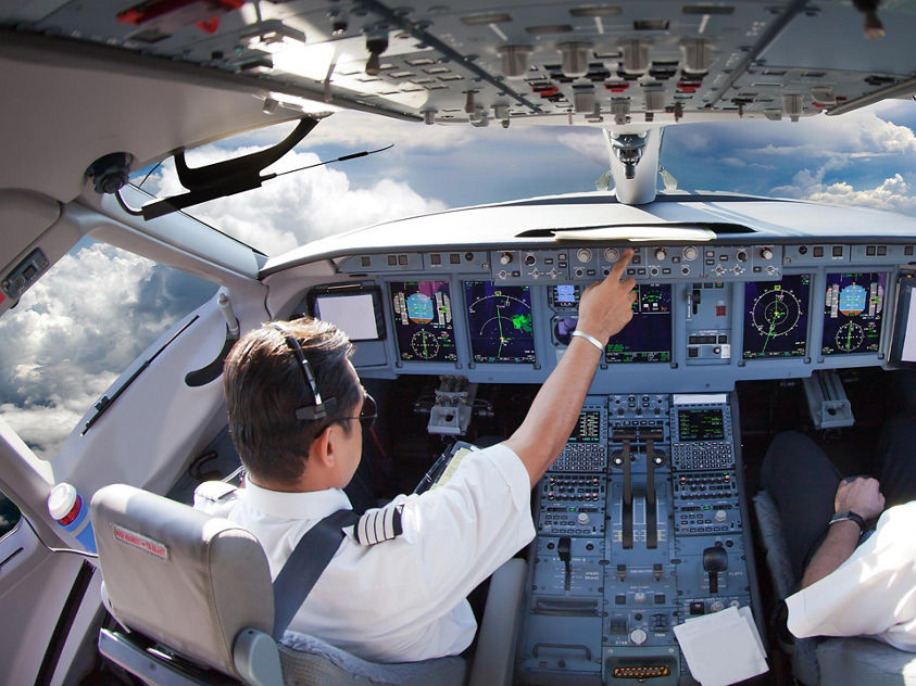 Pilots inside cabin